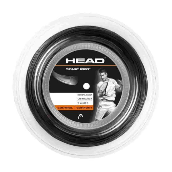 BOBINA DE CORDAJE HEAD SONIC PRO NEGRO 200M